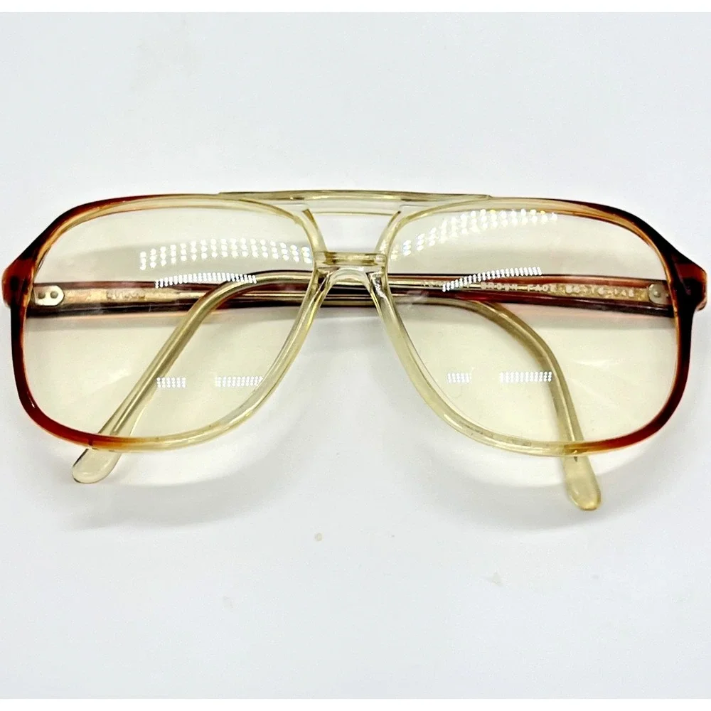 Vintage Zimco Kennedy Aviator Eyeglasses Frames Brown Fade 58-16-145